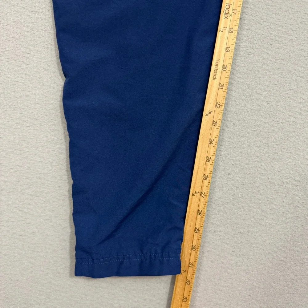 Vintage Nike Pants Womens Large Blue Track Pants Windbreaker Ankle Zip Pockets